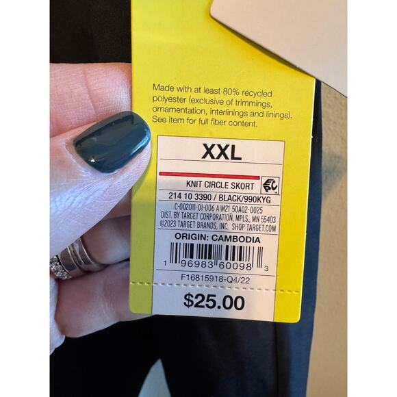 All In Motion Black Knit Circle Skort Women’s Size XXL - Picture 3 of 7